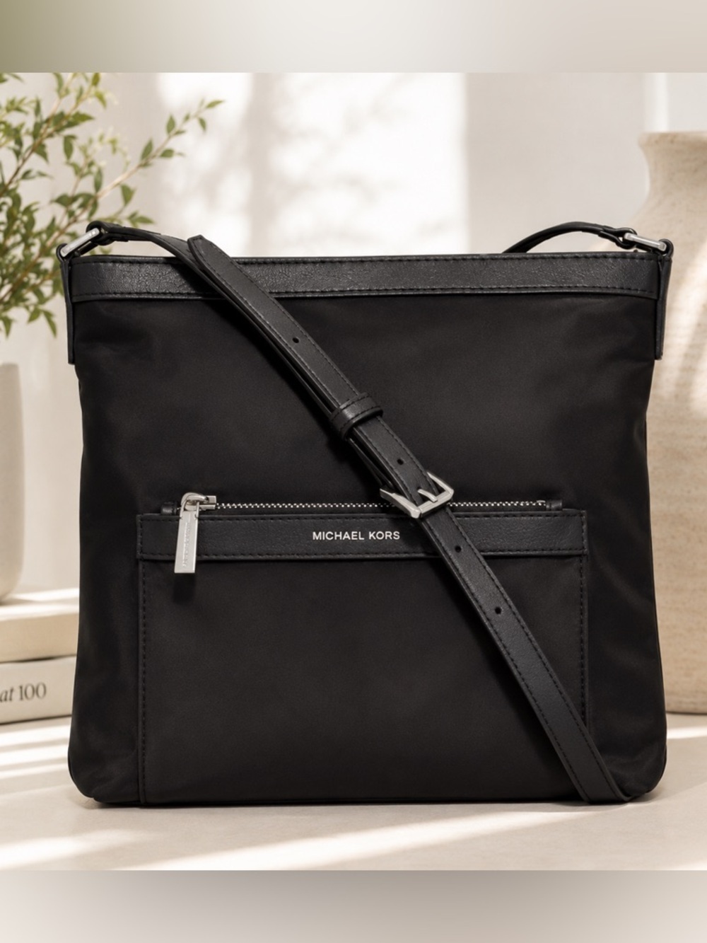 Michael Kors Black Nylon Crossbody Shoulder Bag